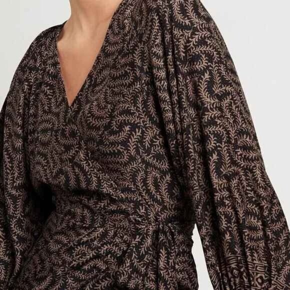 Natalie Martin Stephanie Dress in Fern Print Expresso - Picture 1 of 16